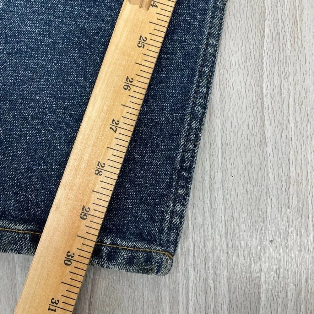 Re/Done Revolve Originals 90s High Rise Ankle Crop Button Fly Jean Dark Wash 25
